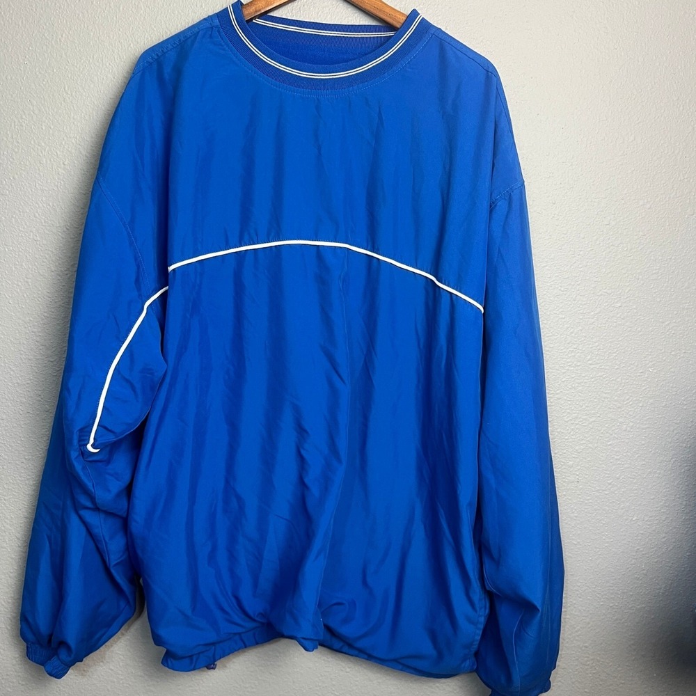 Mizuno Reversible Pullover‎ Windbreaker & Fleece Athletic Jacket Royal Blue XXL